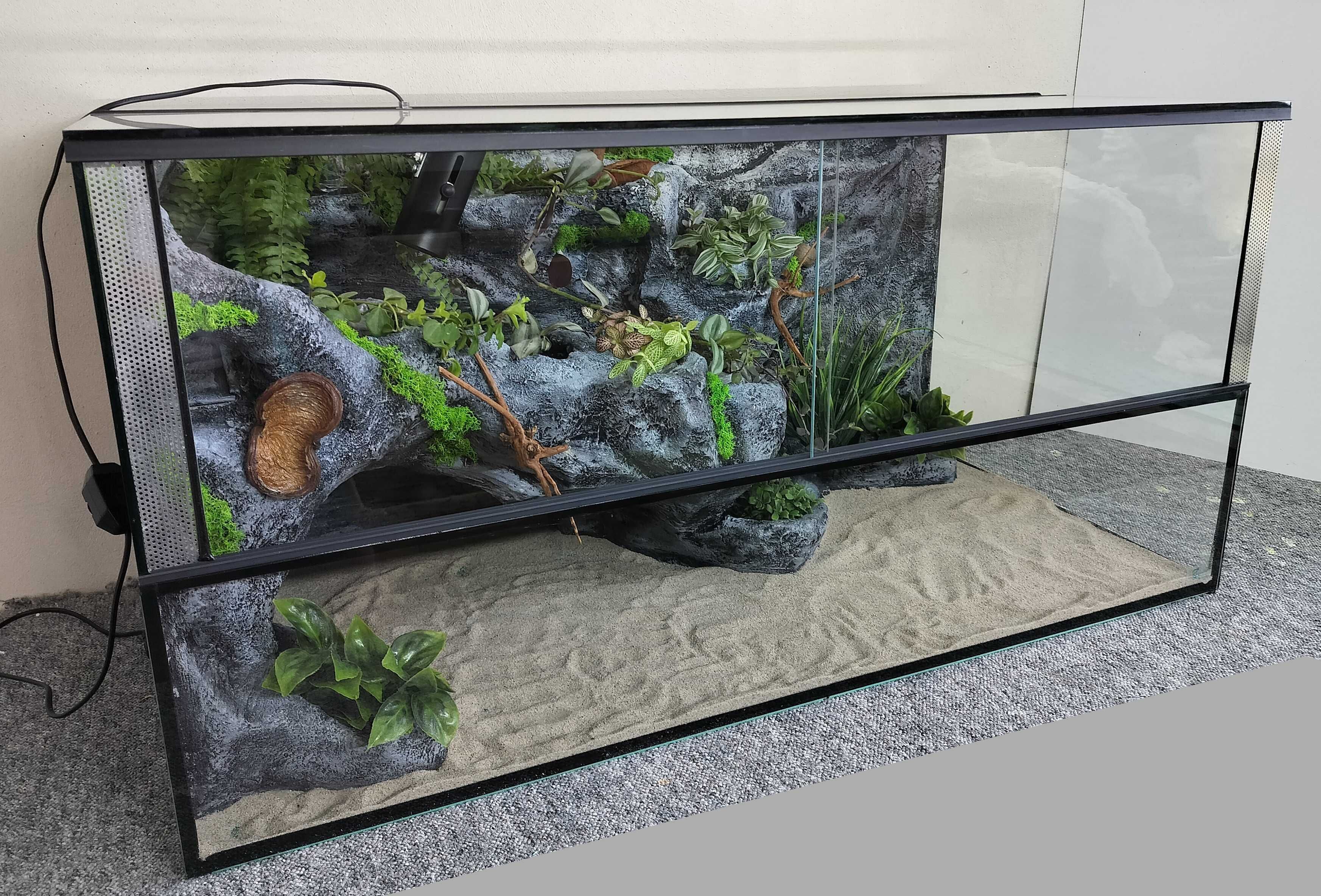 Terrarium z pełnym wyposażeniem dla żółwia wodno-lądowego, TW45Ż2SKR