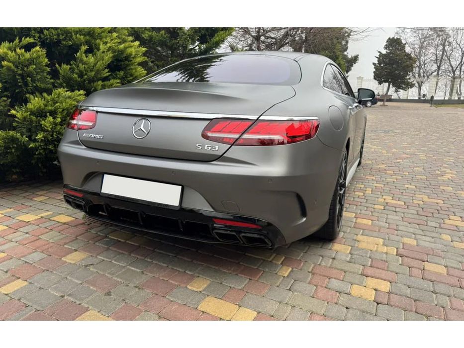 Mercedes S-class C217 Coupe Задний диффузор с насадками Black 2018-20