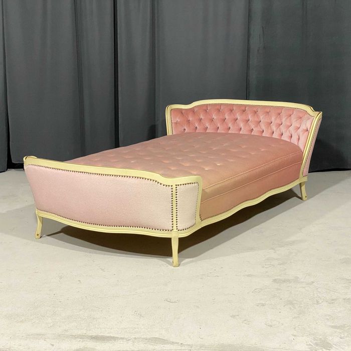 Łóżko w stylu Ludwika XV, ecru, 120x190