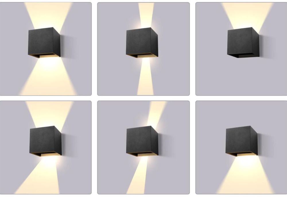 Apliques de parede exterior (preto mate)