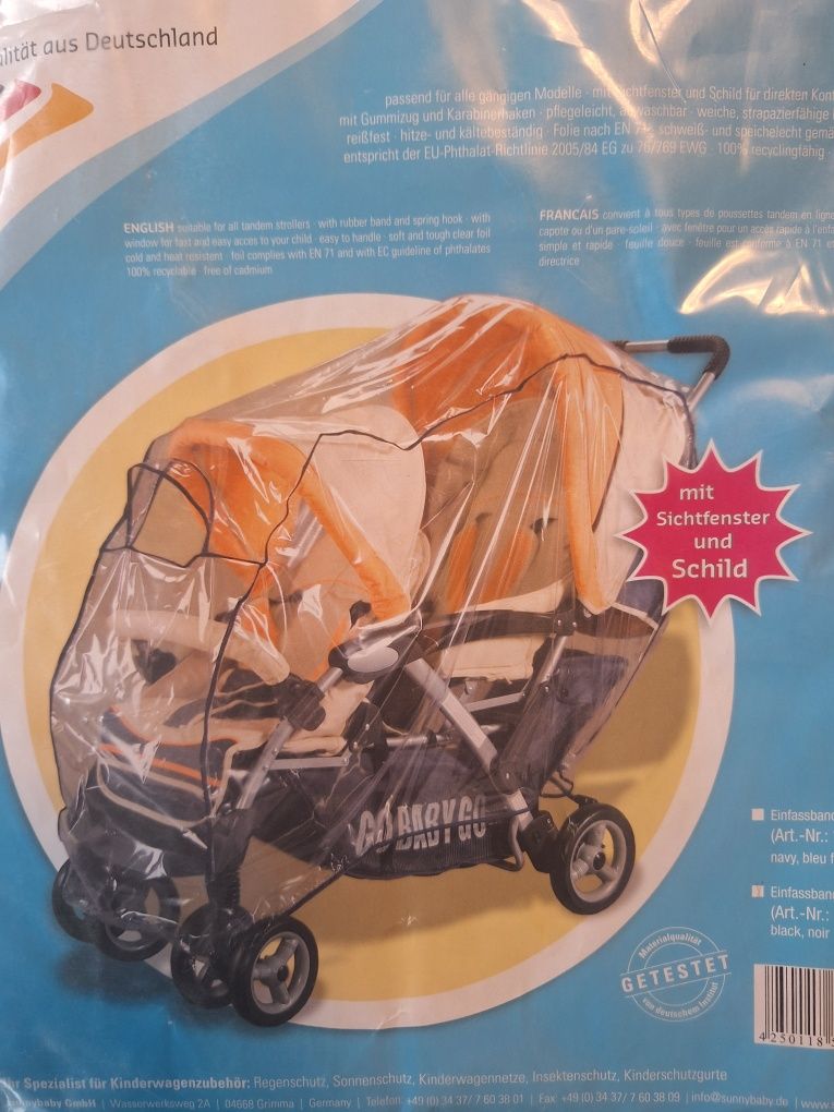 Nowa folia na wózek bliźniaczy rok po roku dla rodzenstwa
