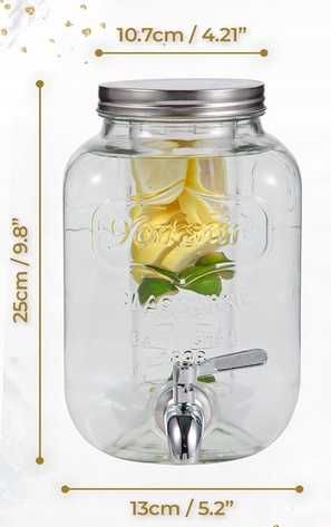 Szklane sloiki do napojów 2 sztuki. 2x4l stojak