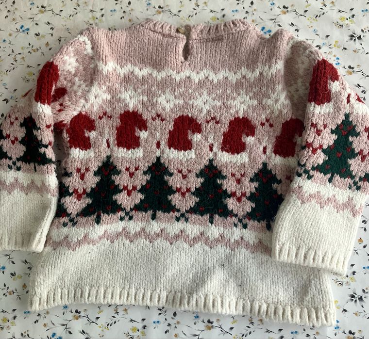 Gruby sweter świąteczny Zara, rozmiar 98 cm