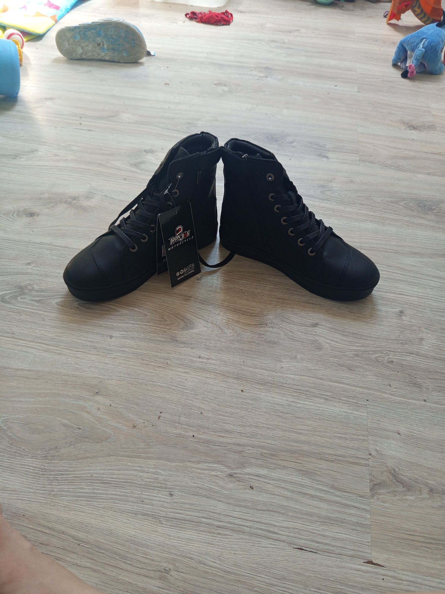 Retro skórzane buty motocyklowe