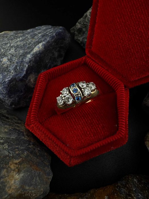 Złoty Pierścionek Wykładany Cyrkoniami | JAK NOWY | 585 | 3.40g