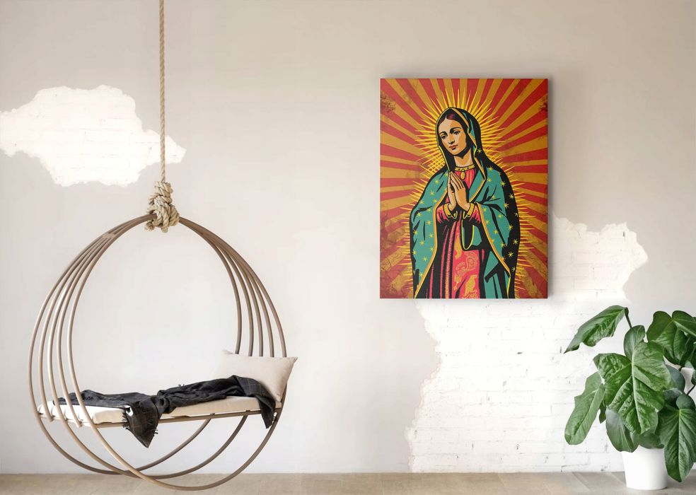 Obraz na płótnie Ikona Matki Boskiej Maryi 45x60 cm do wnętrz