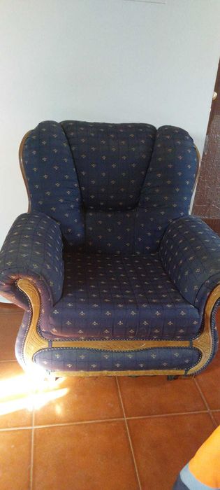 Poltrona antiga azul