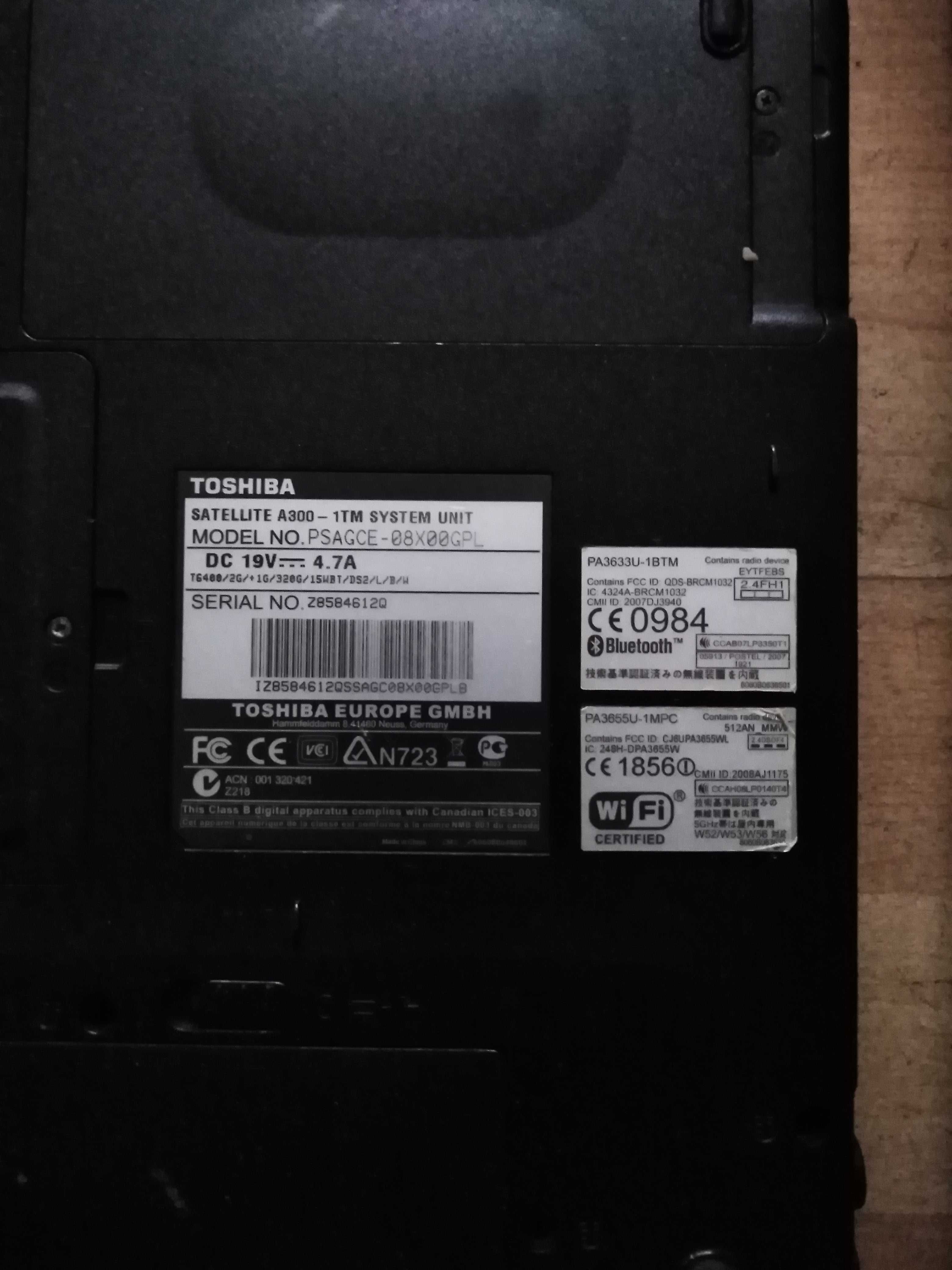 Toshiba Satellite A300-15B + A300-1TM + części