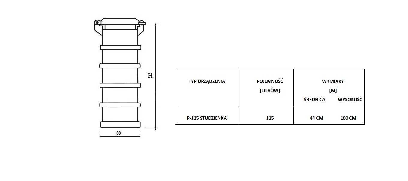 Studnia przepompowa, przepompownia P125, obudowa zbiornik przepompowni