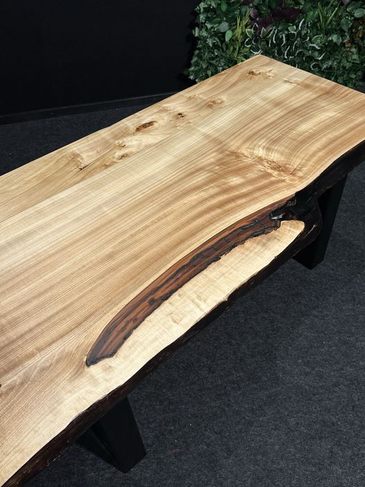 Ława z litego drwna, nowoczesna, loft z załamaniem