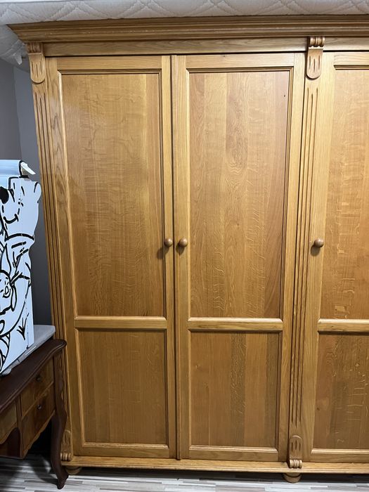 Szafa trzydrzwiowa drewniana dębowa jasny dąb elegancka FV DOWÓZ