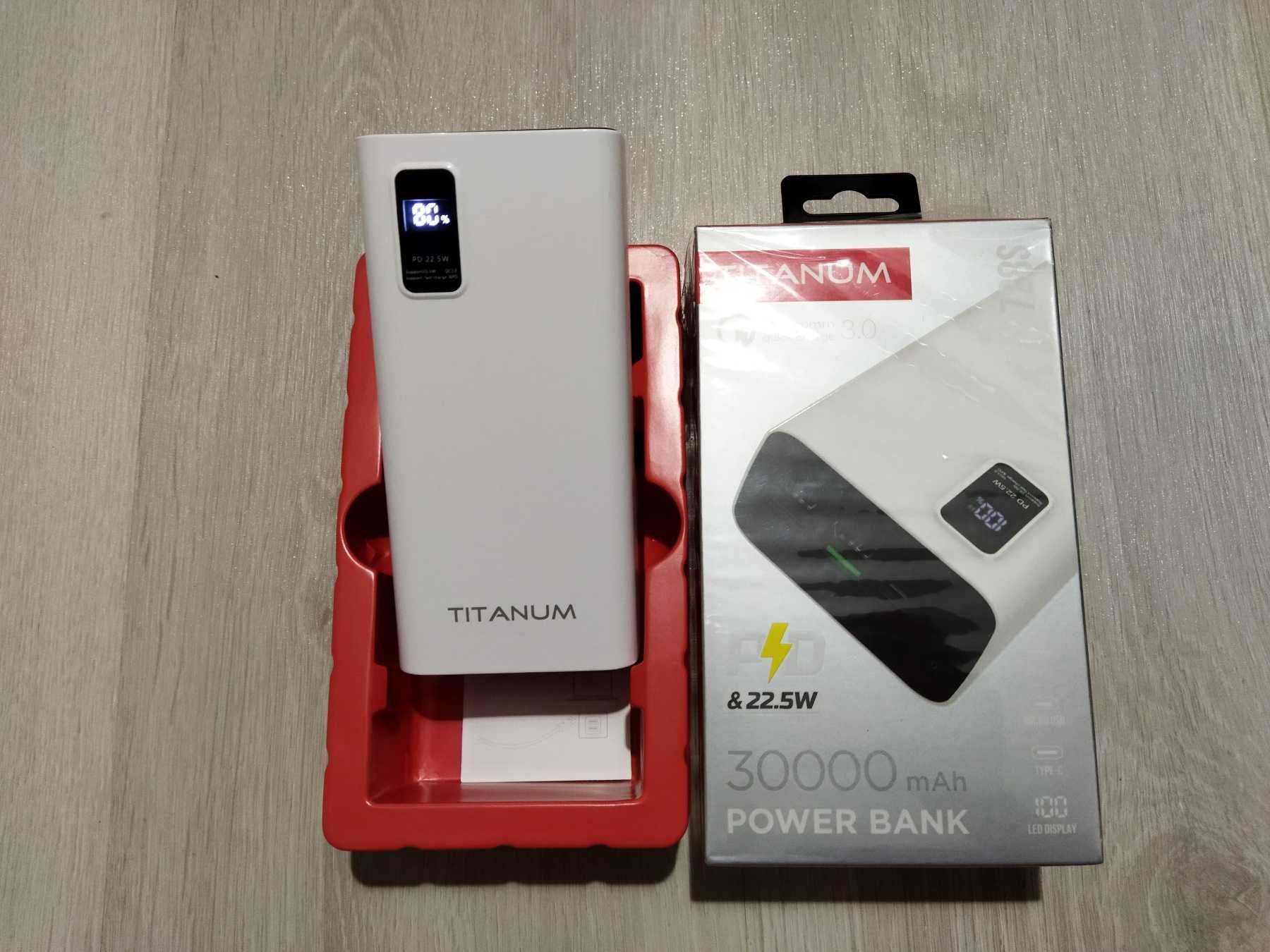 Мощный павербанк 30000 mAh с QC3.0 и PD TITANUM 728S (Гарантия)