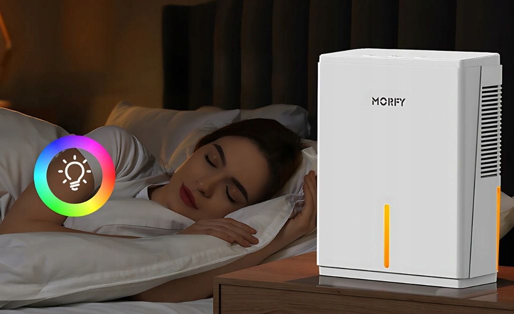 Osuszacz Powietrza Cichy Lampka 7 Kolorów LED 2200ml