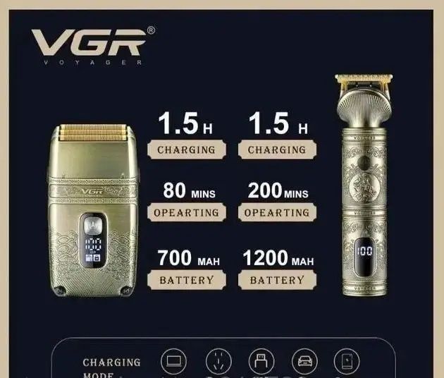 Набір для бороди голови vgr 649 premium оригінал  тример шейвер бритва