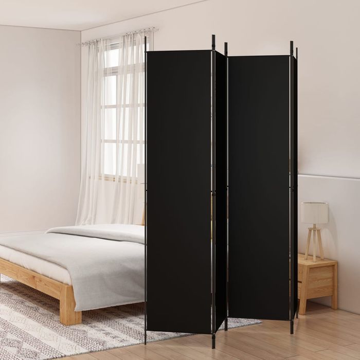 Vidaxl Parawan 4-Panelowy, Czarny, 200X220 Cm, Tkanina