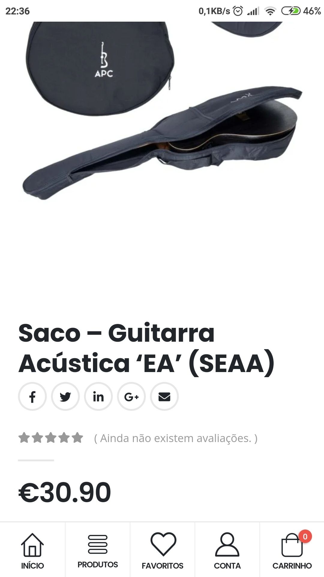 Saco almofadado para guitarra APC