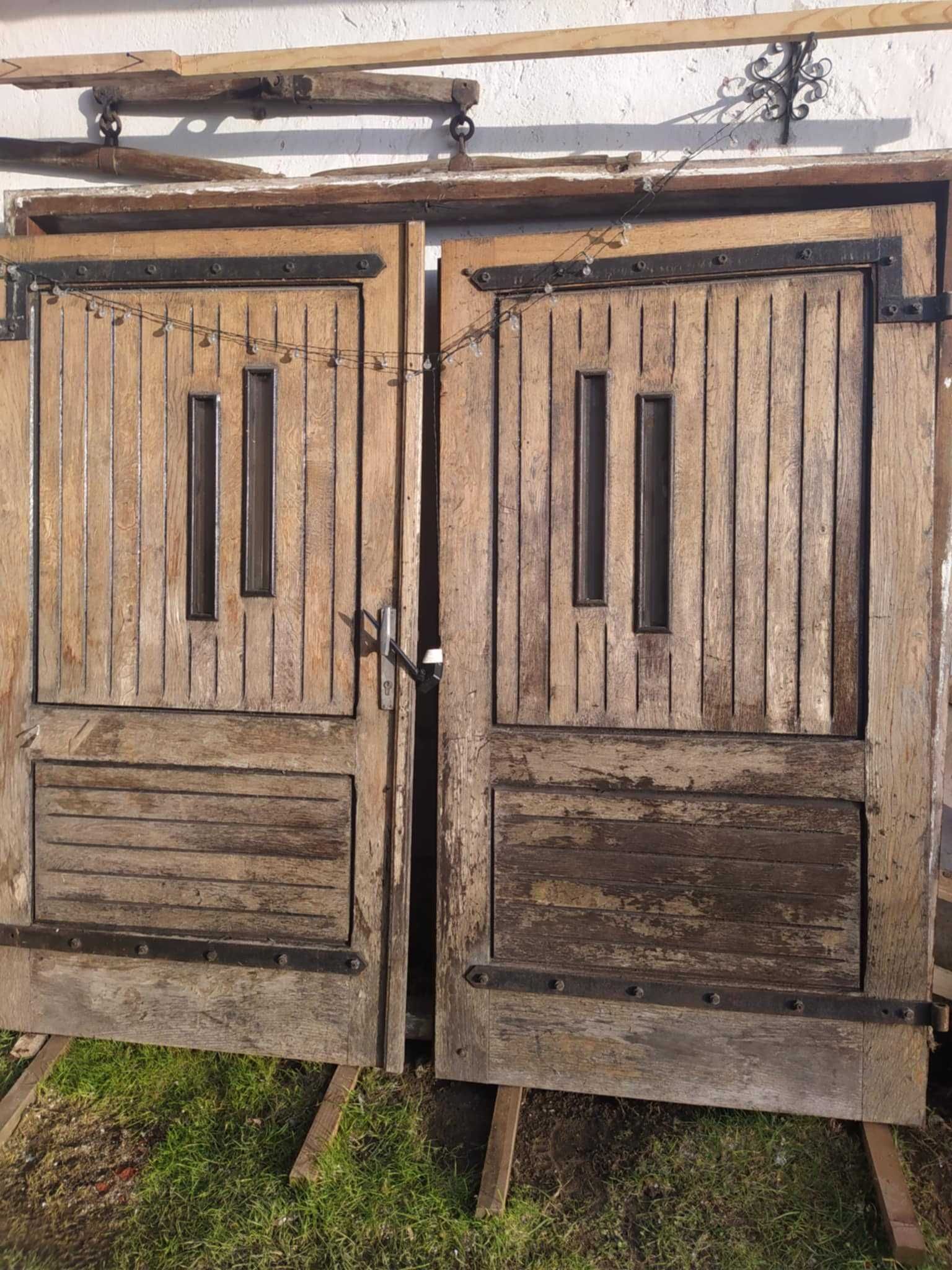Podwójne Drzwi z futryną, dębowe
