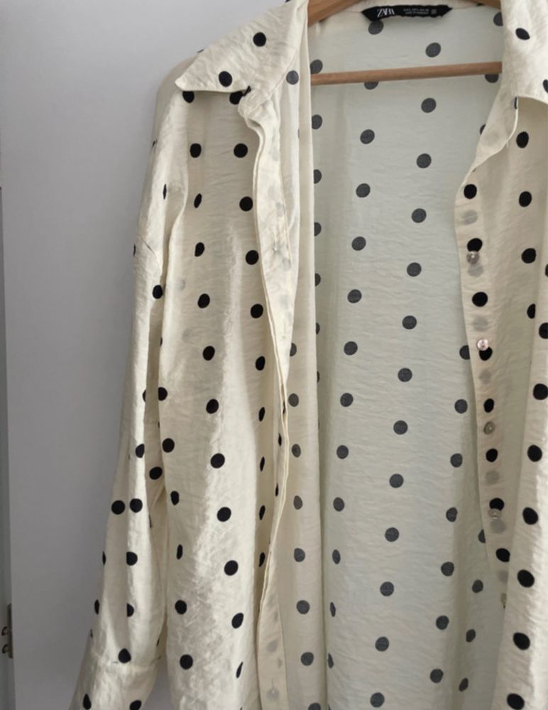 Koszula z wiskozy w kropki Zara 40 L