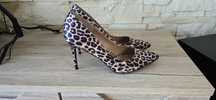 Nowe Efektowne Szpilki Na Wysokim Obcasie W Kolorze Leopard Roz. 45