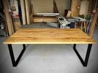 Stół z litego drewna dębowego w stylu loft