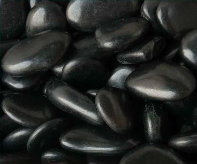 Czarny Kamień Polerowany Błyszczący Otoczak Kamień Ogrodowy Opaska