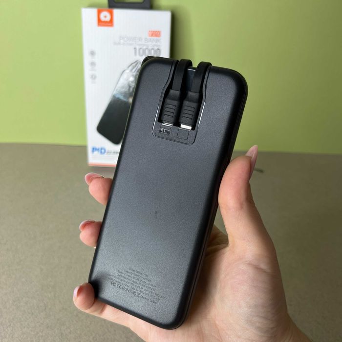 Повербанк 10000 мач від бренду Wuw Y116 з екраном і вбудованими кабель