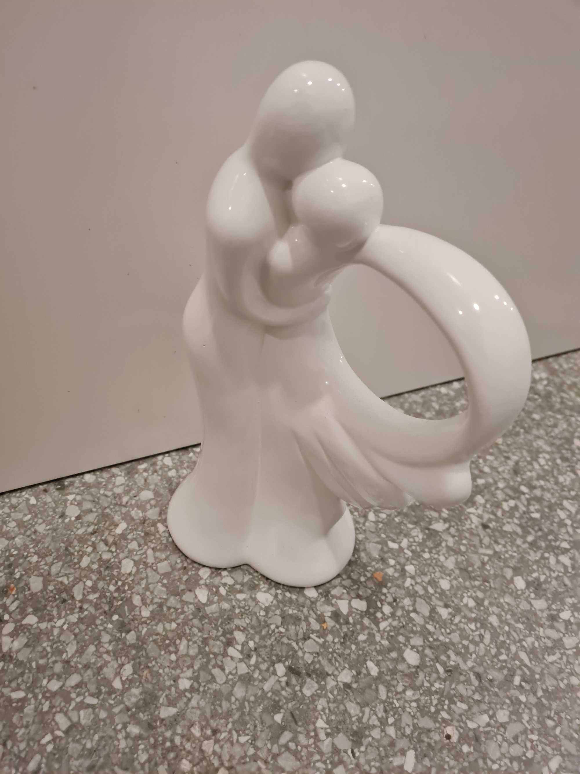 Biała porcelanowa figurka 30cm para slub