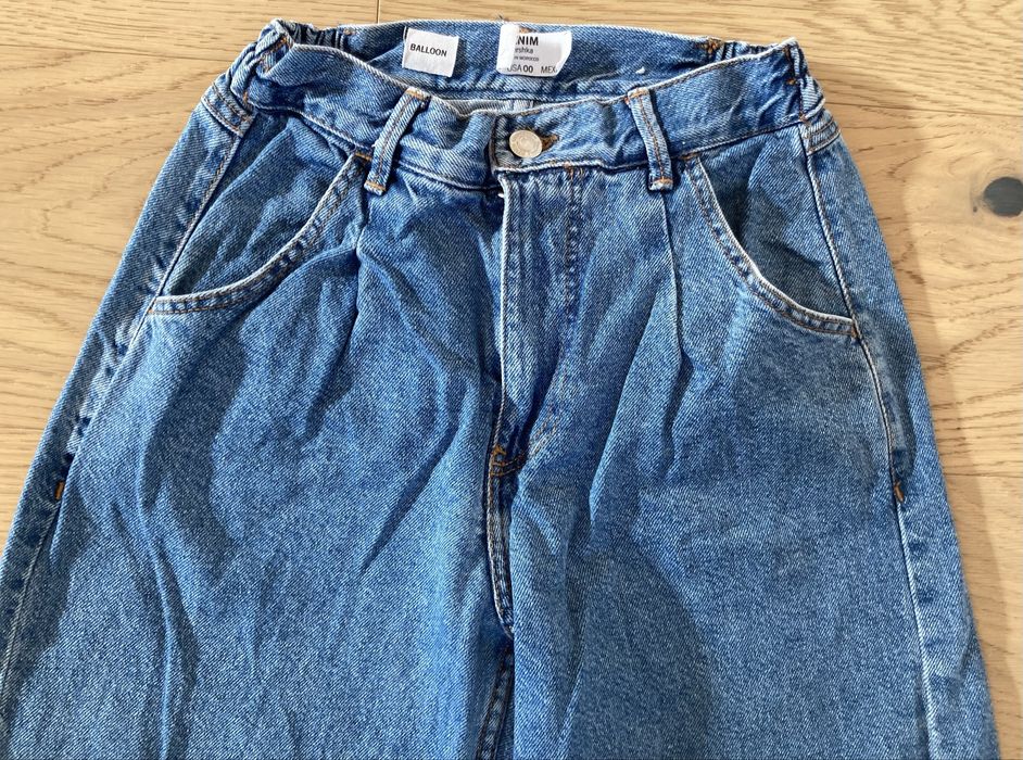 Spodnie jeansy szerokie balloon tapered Bershka r. 32