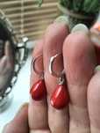 Серебр.серьги с нат.кораллом
