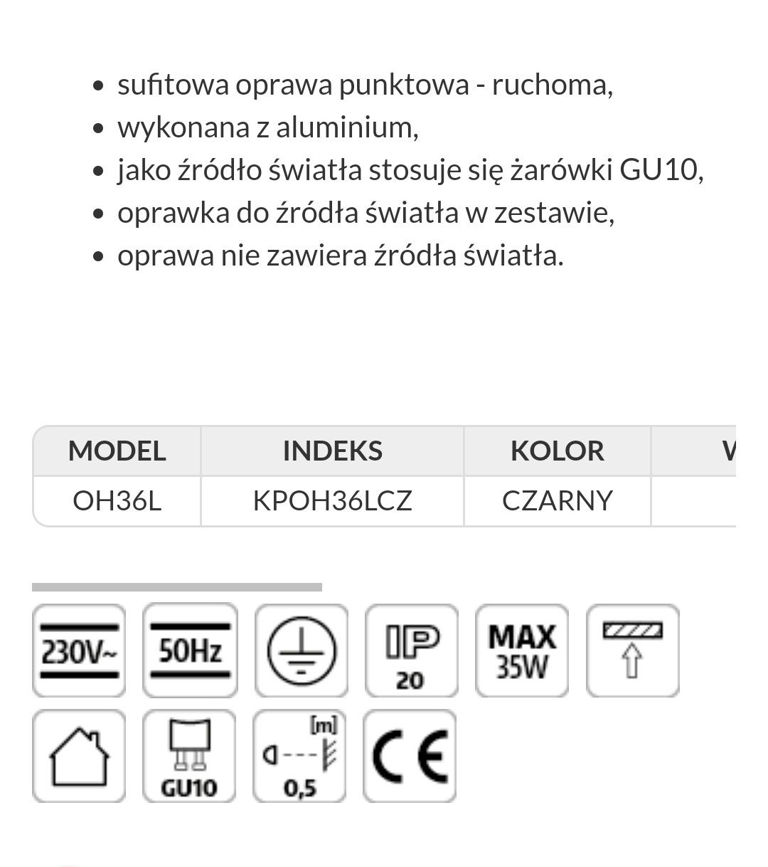 NOWE Oprawy sufitowe KOBI OH36L KOMPLET