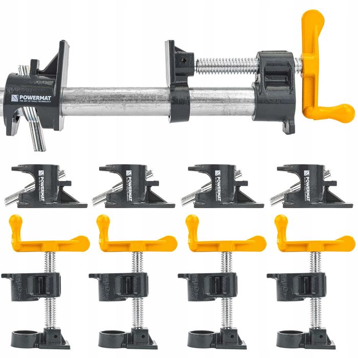 4x ścisk stolarski rurowy zacisk bezkońcowy 3/4" metalowy zestaw