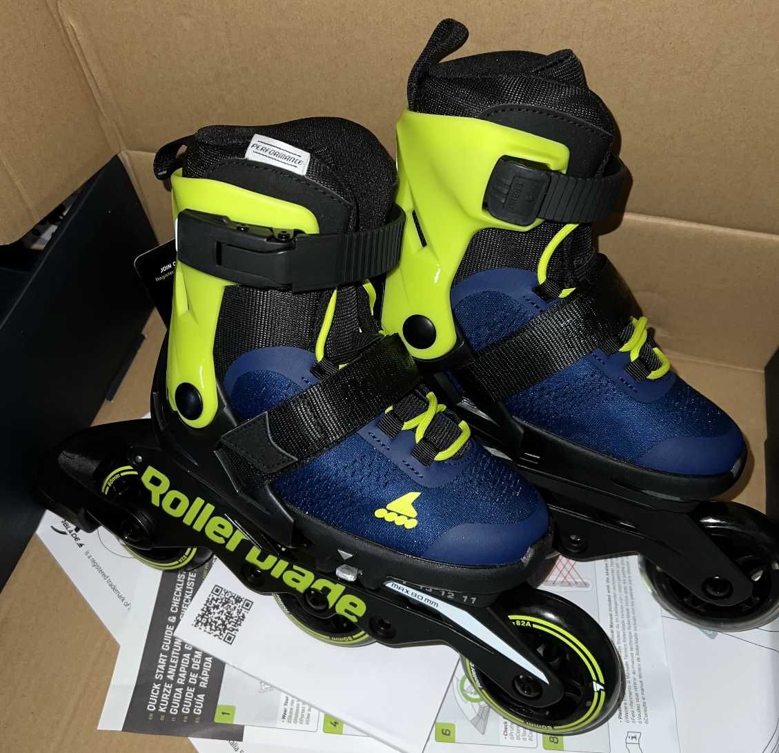 Ролики Rollerblade Microblade 3WD (blue-lime) 2024