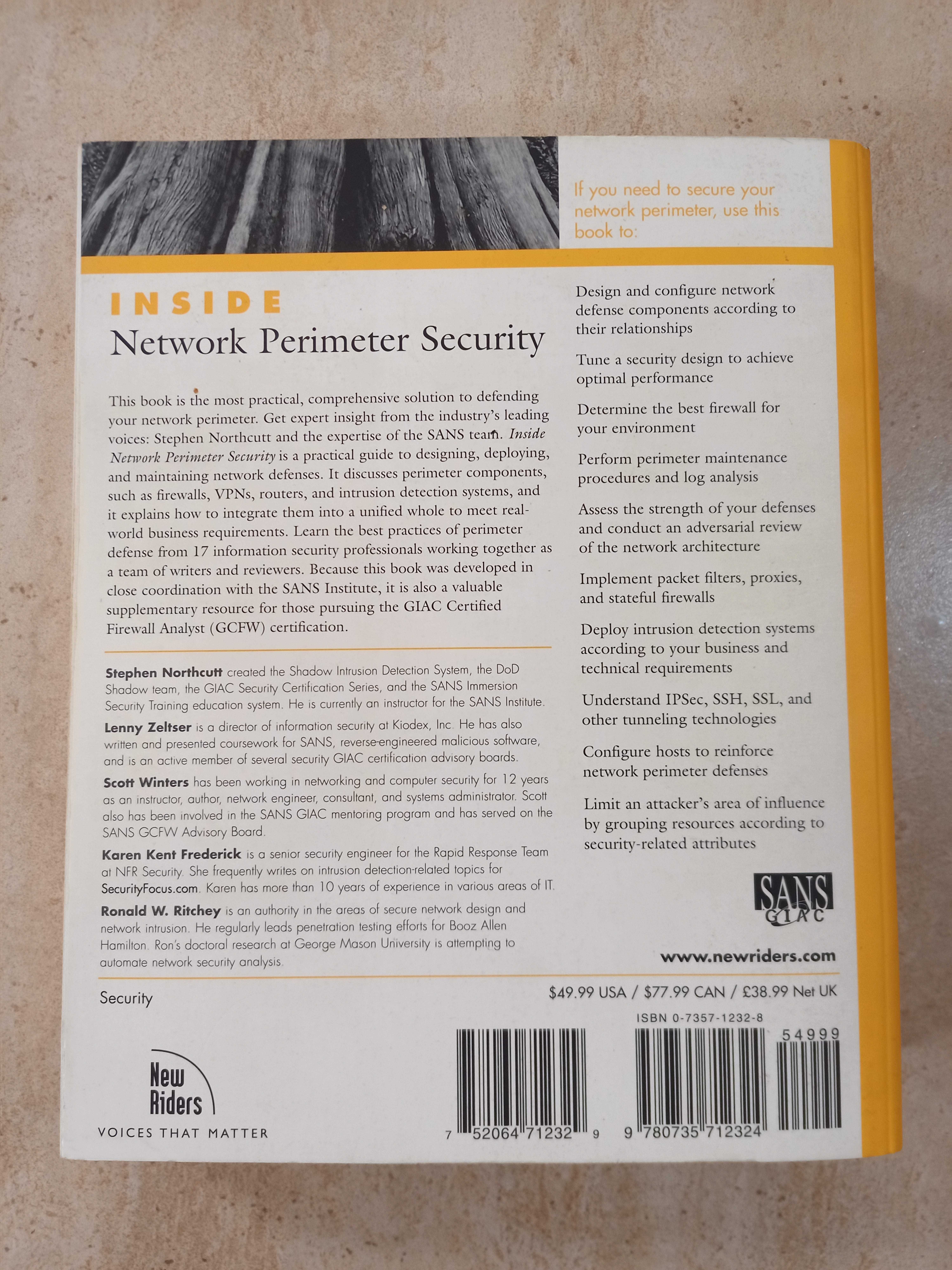 Inside Network Perimeter Security, Northcutt, Stephen, zeltser, outros