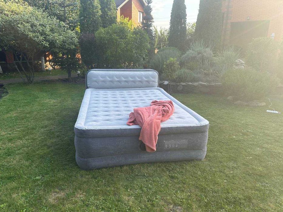 ‼️Надувная кровать двуспальная с подголовником. Матрас. Ліжко надувне