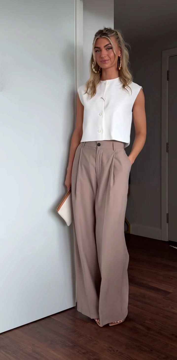 Zara spodnie xs 34 szeroka nogawka wysoki stan mokka brązowe