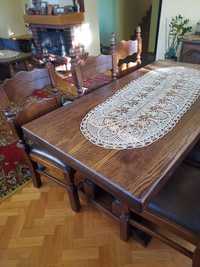 stół dębowy o wymiarach 180x90 cm.