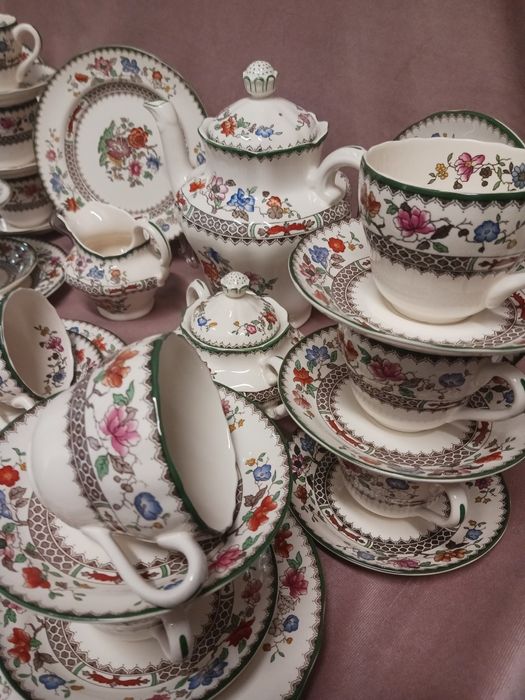 Spode angielski 12 osob serwis kawowy chińskie róże