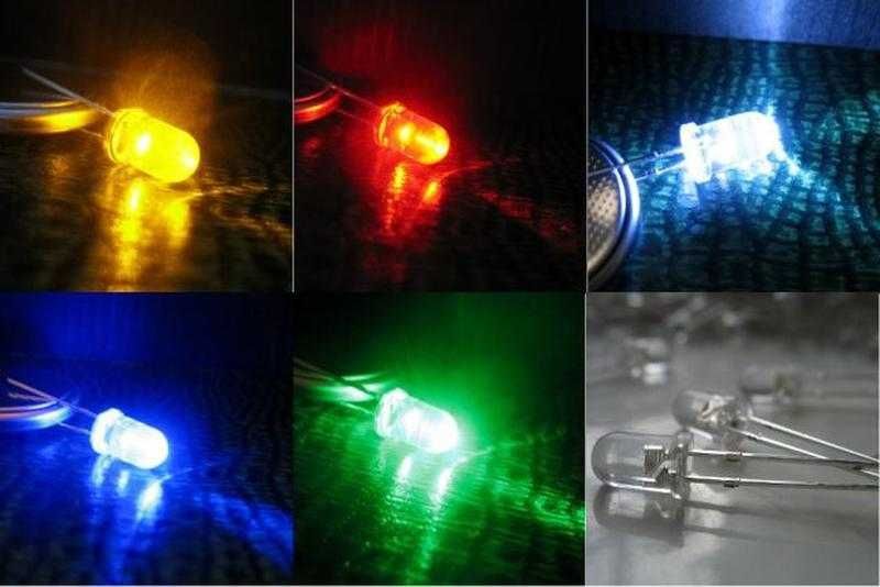 Світлодіод led світлодіод білий жовтий червоний синій зелений набір