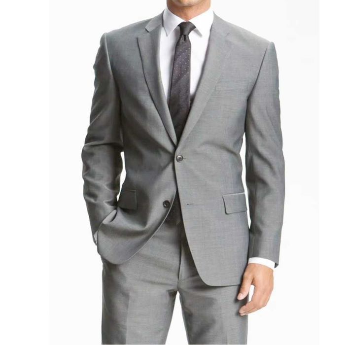 Классический костюм мужской светло серый с шерстью ГДР Винтаж