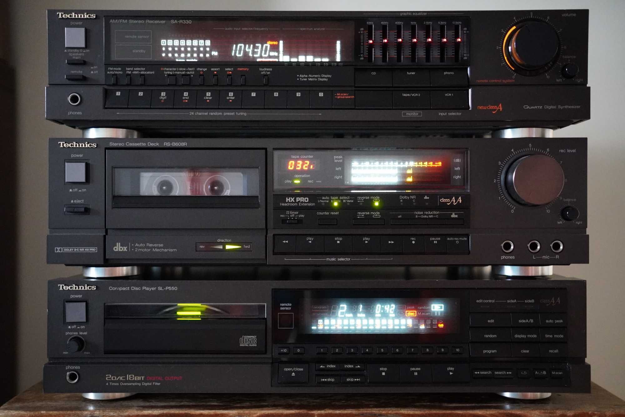 TECHNICS amplituner + magnetofon + CD + głośniki TANNOY