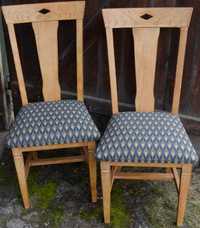Krzesła drewniane tapicerowane , jak nowe 6szt.