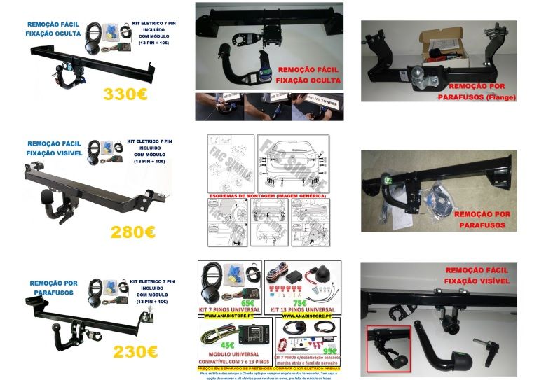 Engate reboque BMW serie 1 3 5 F10/11/20/21/30/31 X3 X5 E60 E61 E46/E9