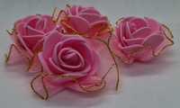 Piankowe różyczki 4,5 cm 10 szt. z jedwabiem różowe