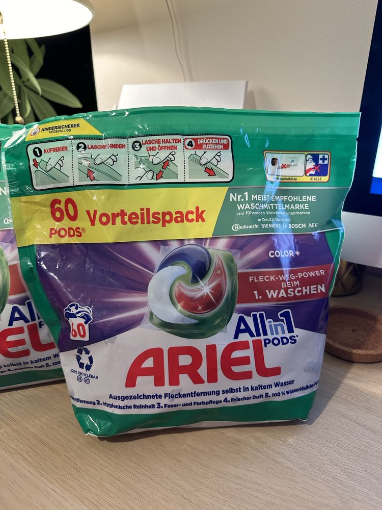 Kapsułki do prania Ariel 60 sztuk Chemia z Niemiec