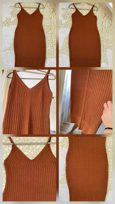 Sukienka dzianinowa na ramiączkach taliowana ołówkowa rozm.XS-małe M