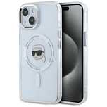 Etui Karl Lagerfeld IML Metal Karl Head MagSafe do iPhone 15 biały