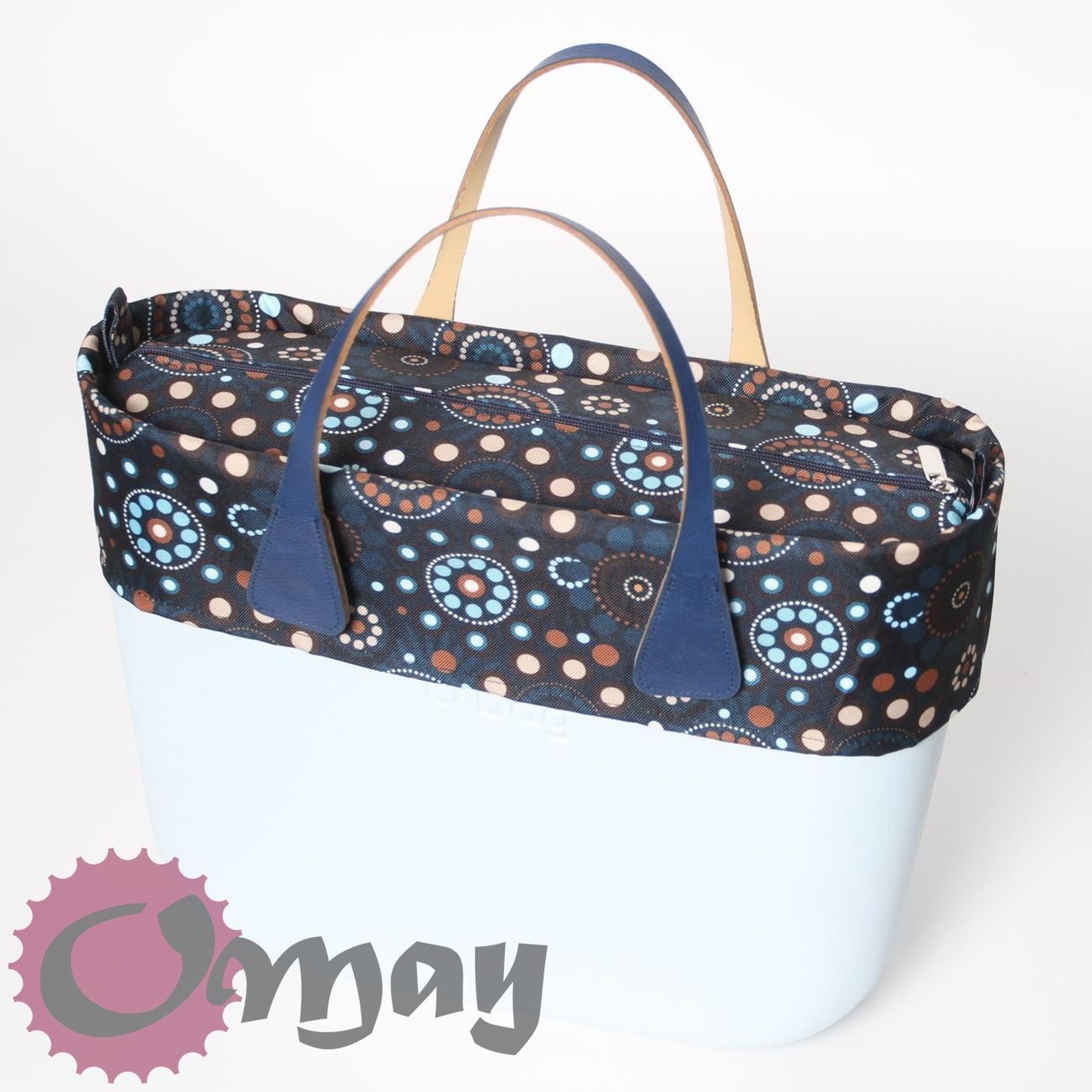 Granatowy organizer do OBAG STANDARD +OPASKA chocomay 2 kieszenie OMAY