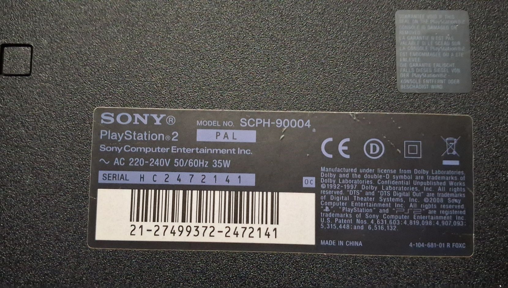 Konsola PlayStation 2 Slim PS2 SCPH-90004 Date Code 0C + Gry ZESTAW