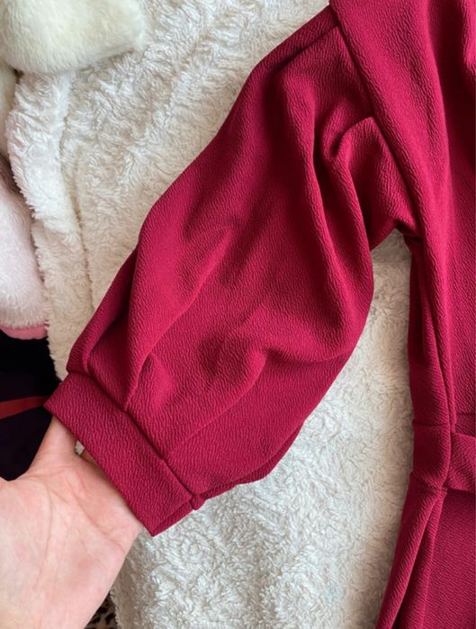 Elegancka sukienka długa wesele komunia boohoo XL/XXL czerwona burgund