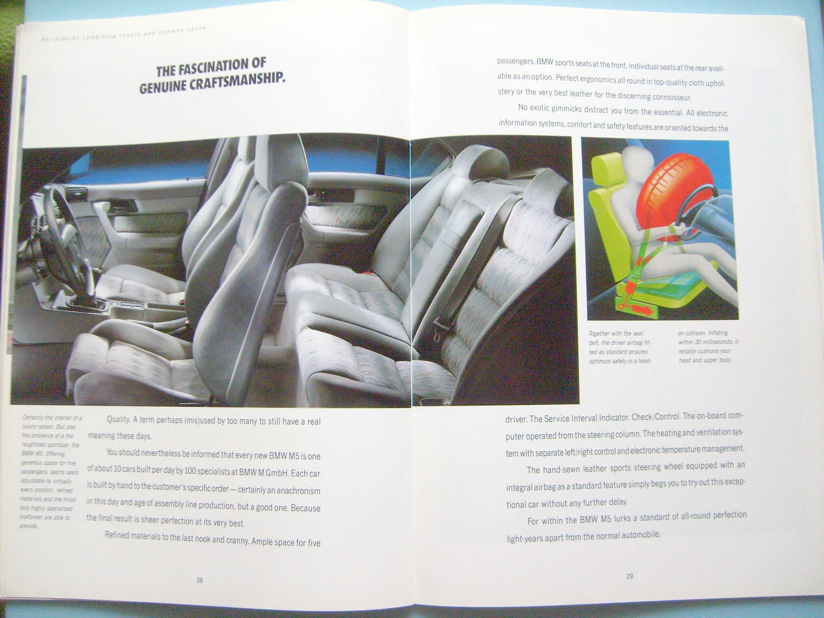 BMW M-Models 1993 / M3 E36 + M5 E34 / prospekt 46 str., stan BDB (2nd)